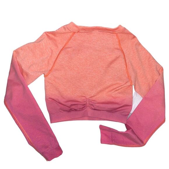 Gymshark Adapt Pink Ombre Seamless Long Sleeve Crop Top Size Small - Picture 8 of 8